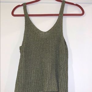 Knit pale green tank top